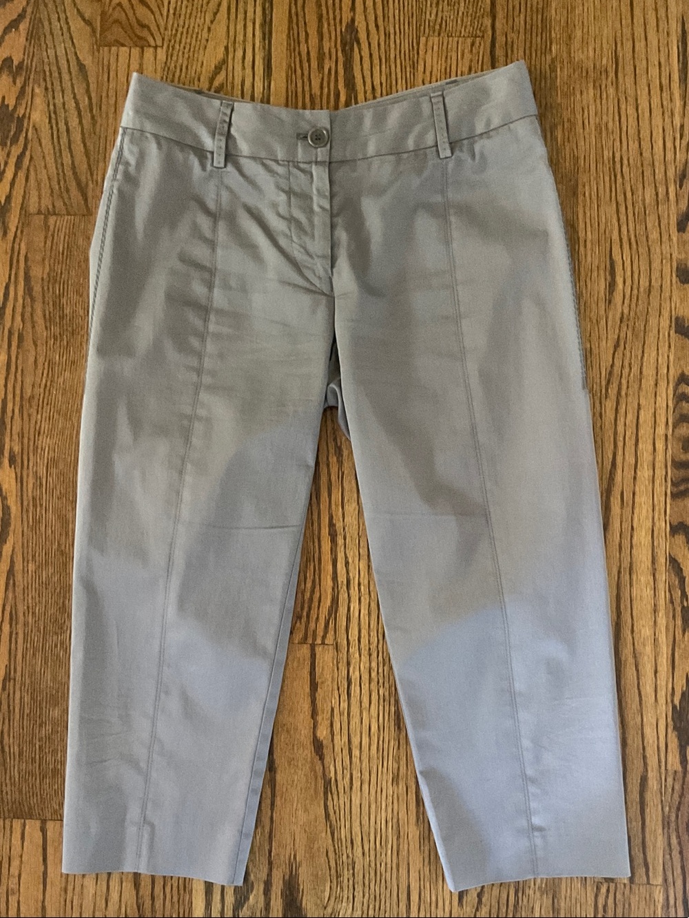 Vintage Marithe+Francois Girbaud Archival Silk-blend Cropped Grey Pedal Pushers